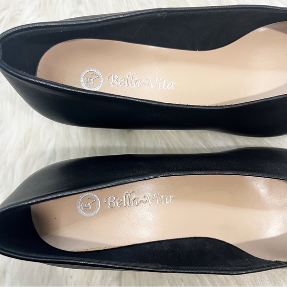Bella Vita Nara Block Heel Pump Almond Toe Classic Black Size 11 Medium Width - Picture 8 of 10